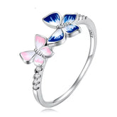 MARIPOSA STERLING SILVER BUTTERFLY RING SET WITH CUBIC ZIRCONIA